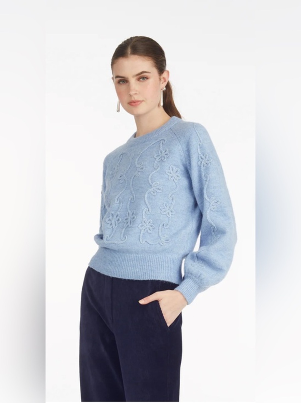 NEW…Draper James Appliqué Floral Sweater
